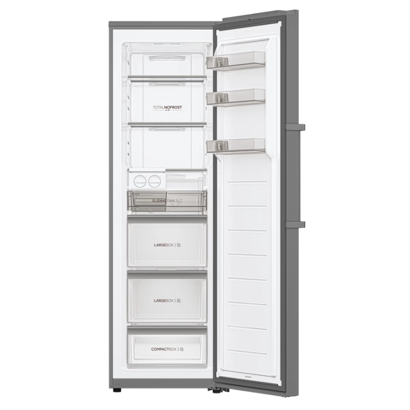 Haier H4F306SDH1 No Frost Air Cooling Convertible Refrigerator-Freezer – Silver, Twin Inverter, Ice Maker, 3 Glass Shelves, 3 Drawers & 2 Huge Drawers - Image 3