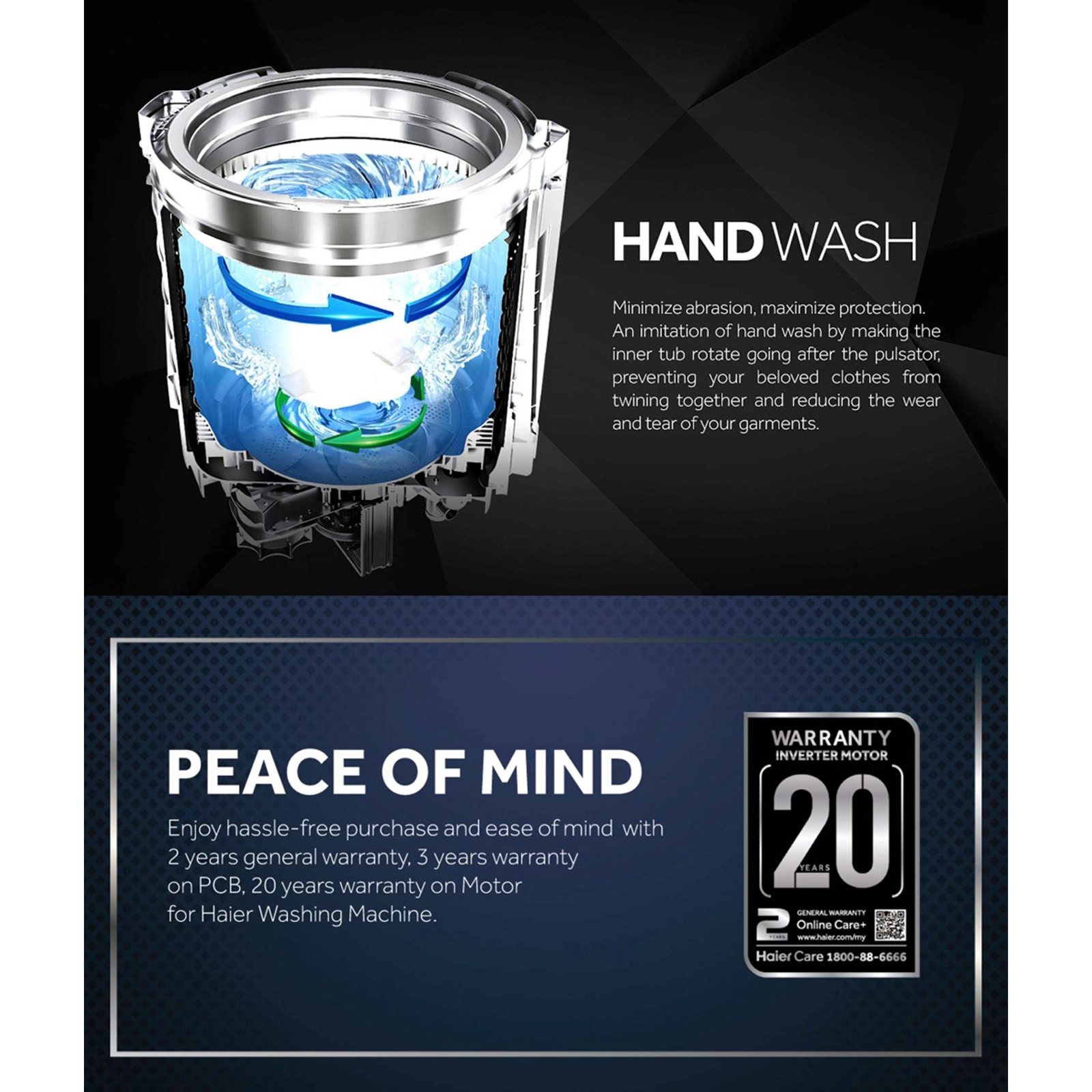 Haier HWM140-B1678S8 Top Load Washing machine14 kg Direct Motion Motor - Image 9