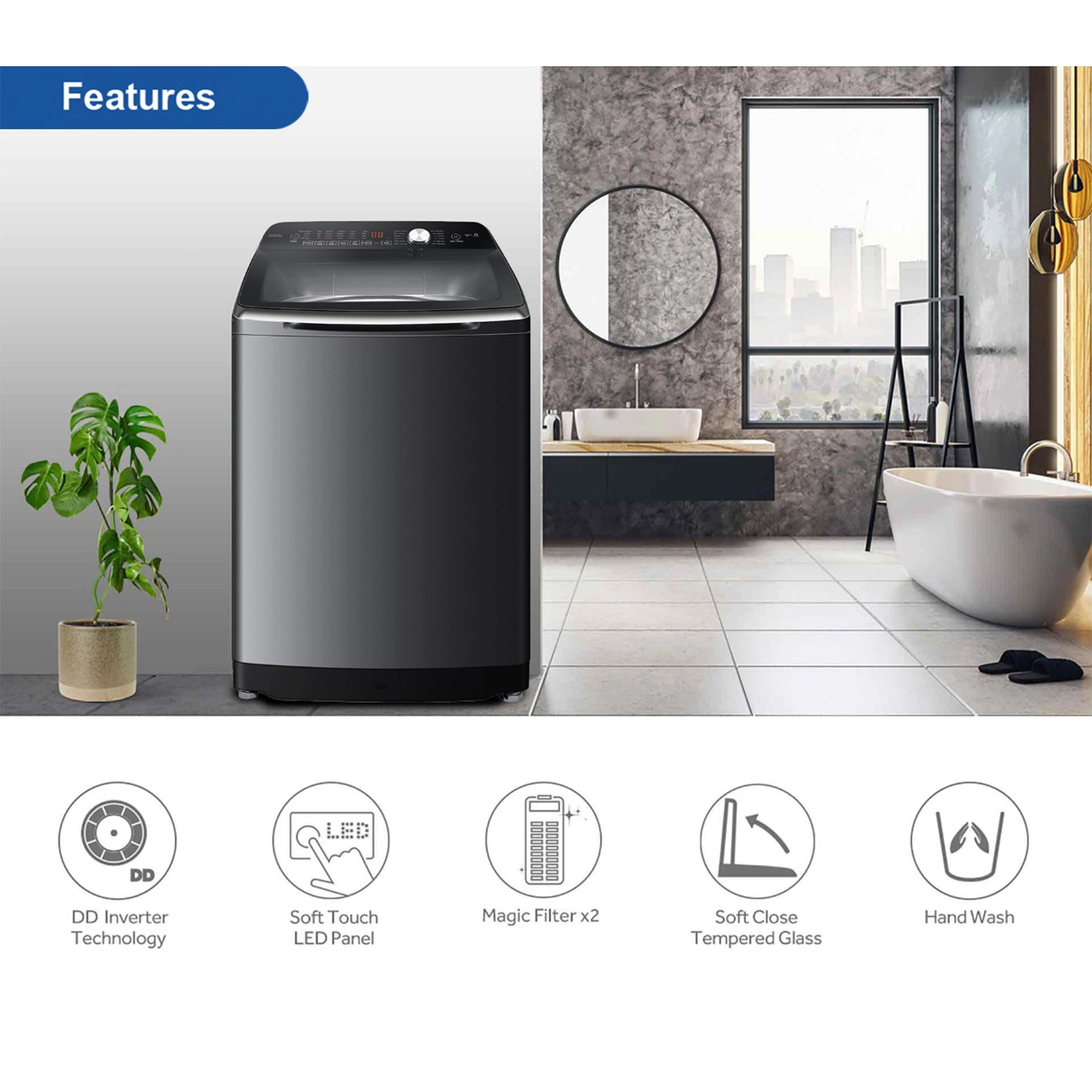Haier HWM140-B1678S8 Top Load Washing machine14 kg Direct Motion Motor - Image 7