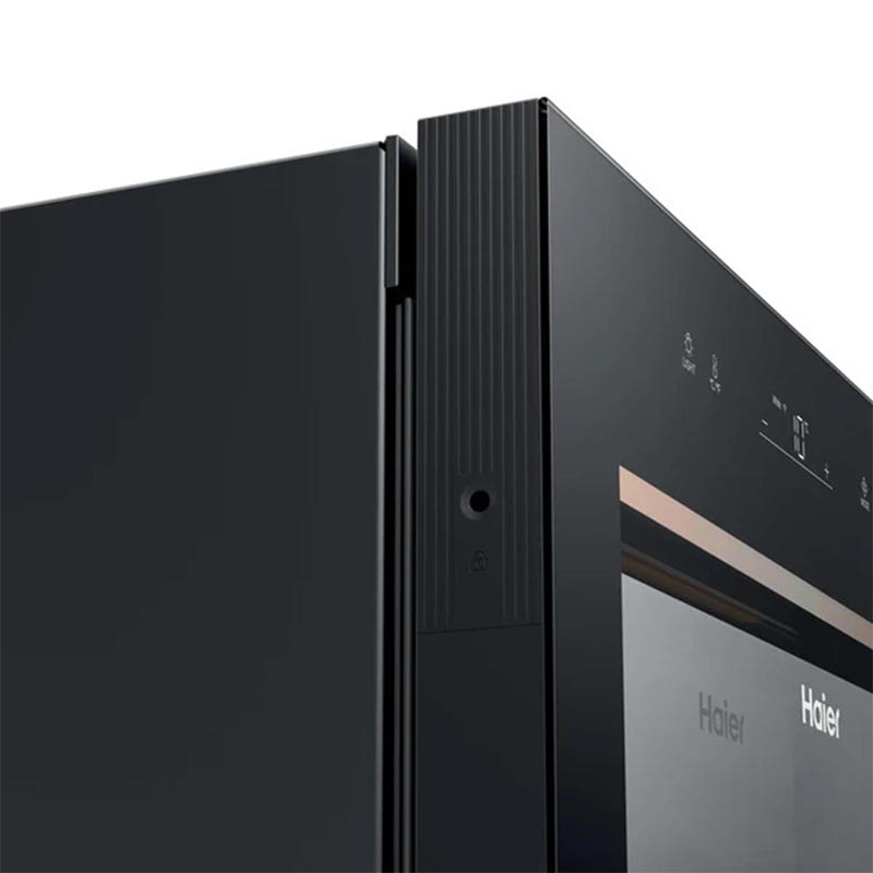 Haier wine cooler in Lebanon with dual temperature zones and glass door