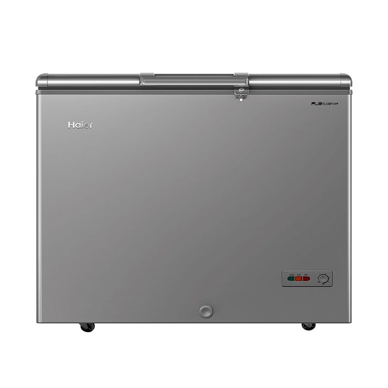 251L inverter chest freezer designed for homes, shops, and bulk storage needs. Features convertible refrigeration and freezing modes, wide voltage operation, and up to 150 hours cooling retention during power outages. Includes LED lighting, lock and alarm system, castor wheels, and a durable titanium finish for reliable everyday performance.